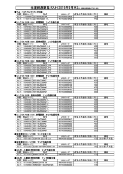 生産終息商品リスト（2015年9月末）※一部終息済商品がございます。
