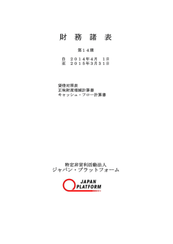 財 務 諸 表 - ジャパン・プラットフォーム