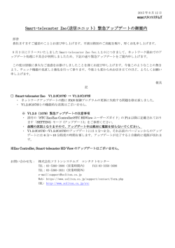 Smart-telecaster Zao(送信ユニット) 緊急アップデートの御案内