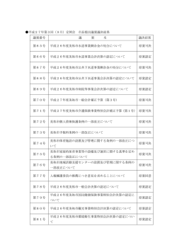 平成27年第3回（9月）定例会 市長提出議案議決結果 議案
