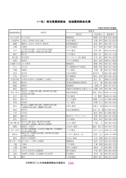 （一社）埼玉県薬剤師会 地域薬剤師会名簿