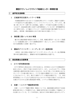 諏訪テクノレイクサイド地域センター事業計画