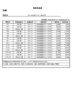 施設名 施設名 ドームコテージ オルサ 契約料金表 レイクサイドヴィラ