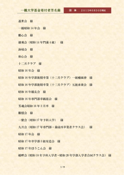 一橋大学基金寄付者芳名録