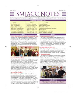 SMJACC NOTES - San Mateo Japanese American Community Center