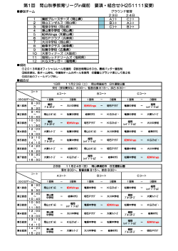 第1回 岡山秋季教育リーグin備前 要項・組合せ(H251111変更)
