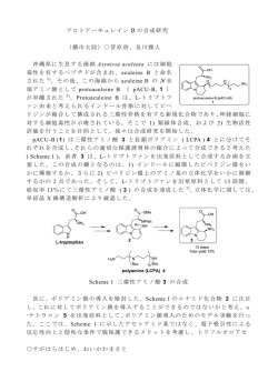 プロトアーキュレイン B の合成研究 （横市大院）  菅原啓、及川雅人 沖縄