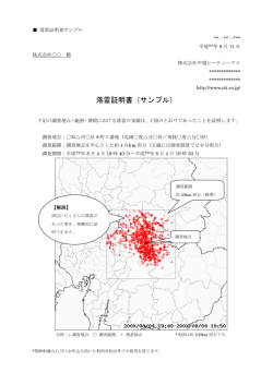 落雷証明書（サンプル）
