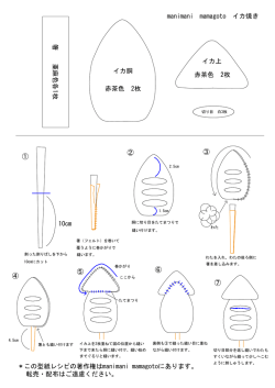 箸 亜 麻色各1枚 イカ胴 赤茶色 2枚 イカ上 赤茶色 2枚 manimani