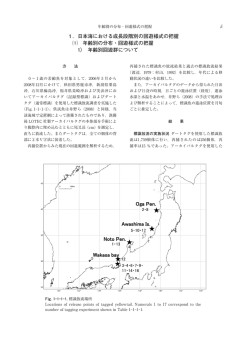 1．日本海における成長段階別の回遊様式の把握 ⑴ 年齢別の分布・回遊