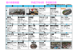 椋の実保育園 平成27年4月 予定献立表
