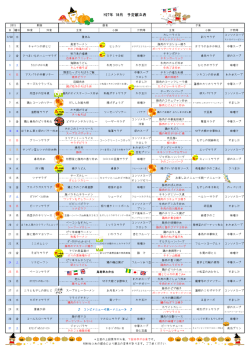 H27年 10月 予定献立表