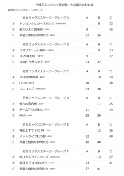 八幡平エンジョイ雪合戦 - 大会組み合わせ表