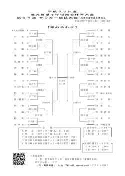 H27年度 サッカー県総体対戦表