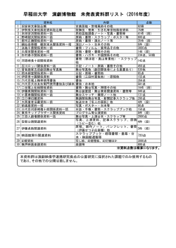 未発表資料群リスト - 早稲田大学 演劇映像学連携研究拠点