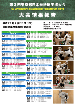 大会結果報告 - 日本拳法連盟