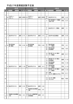 平成27年度模試計画