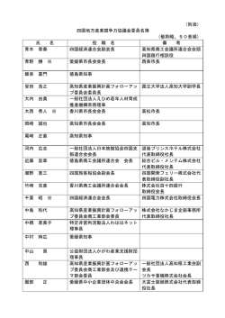 （別添） 四国地方産業競争力協議会委員名簿 （敬称略