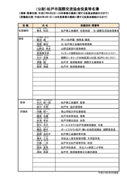 （公財）松戸市国際交流協会役員等名簿