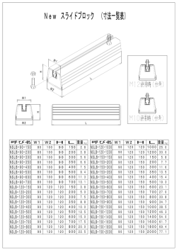 New スライドブロック （寸法一覧表）