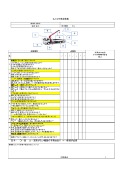 記号） &hellip;良 &hellip;支障がない程度の不具合あり &times;&hellip;修繕が必要 ユニック車