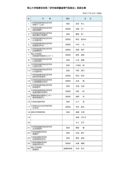 委員会名簿 - 岡山大学医療系キャンパス 医療系総合案内