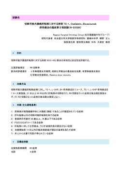 切除可能大腸癌肝転移に対する術前 TS-1、Oxaliplatin