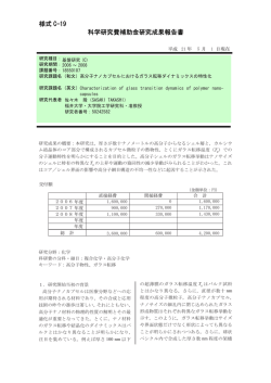 様式 C-19 科学研究費補助金研究成果報告書