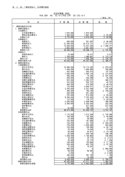 収支計算書 - 社団法人・日本電化協会