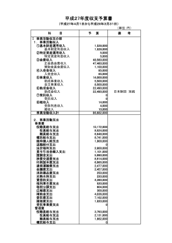 平成27年度収支予算書 - 日本舶用機関整備協会