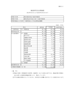 検査料等支出明細書：平成26年度（PDF：98KB）