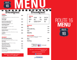 ROUTE 16 MENU