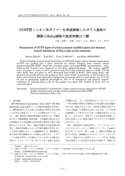 UCST型ノニオン系ポリマーを表面修飾したガラス基板の 調製とHeLa