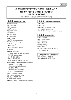 出展者リスト - 東京モーターショー