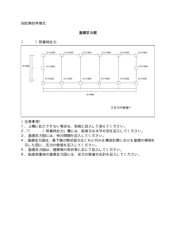 別記第四号様式 基礎反力図 （ ）荷重時応力 （注意事項） 1．上欄に記入