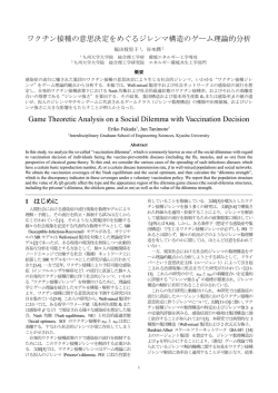 ワクチン接種の意思決定をめぐるジレンマ構造のゲーム理論的分析