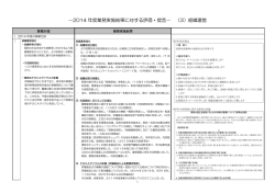 －2014 年度業務実施結果に対する評価・提言－ （3）組織運営