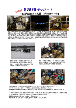 東日本大震災 ひとつの考え方の方向 トピックス16