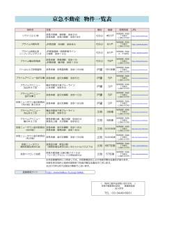 2015年03月14日 【指定店】京急不動産株式会社 物件一覧のご案内