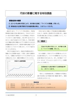 円安の影響に関する特別調査
