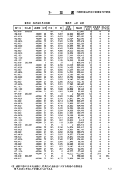 計 算 書（利息制限法所定の制限金利で計算） 1/2 （注）過払利息の元本