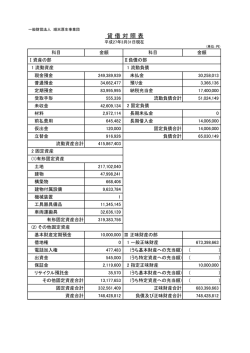 一般財団法人順天厚生事業団の平成26年度決算について（83.1KB）