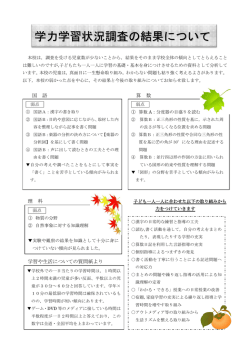 学力学習状況調査の結果について