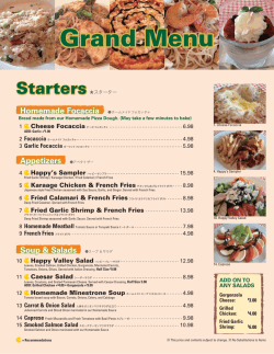 Grand Menu - Happy Valley Pasta & Pizza