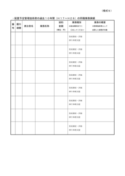 （様式5） ・配置予定管理技術者の過去10年間（H17～H26）の同種業務