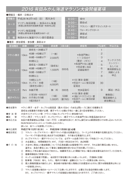 2016有田みかん海道マラソン大会開催要項