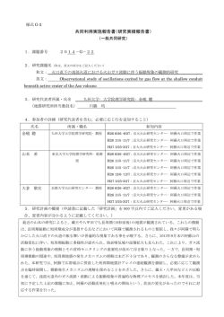 共同利用実施報告書（研究実績報告書）