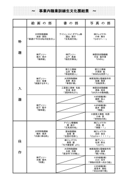 ～ 事業内職業訓練生文化展結果 ～