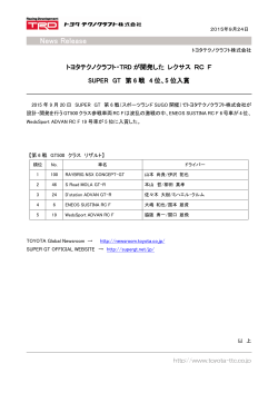5 位入賞 - トヨタテクノクラフト