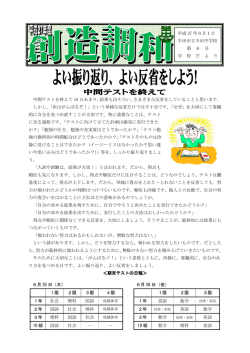 中間テストを終えて 10 日あまり。結果も出そろい、さまざまな反省をして